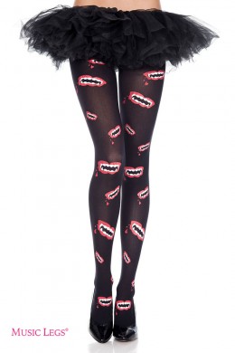 Music Legs: collant con bocche disegnate Music Legs: collant con bocche disegnate