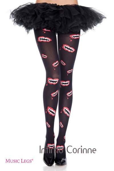 Music Legs: collant con bocche disegnate
