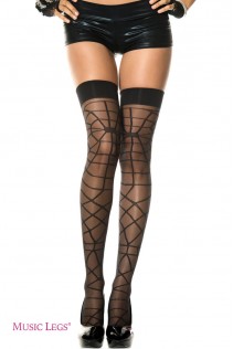 Music Legs: calze velate con motivo ragnatela. Music Legs: calze velate con motivo ragnatela.
