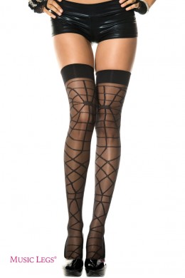 Music Legs: calze velate con motivo ragnatela. Music Legs: calze velate con motivo ragnatela.