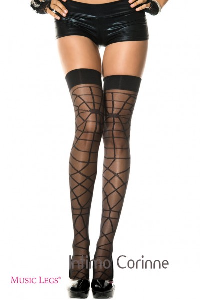 Music Legs: calze velate con motivo ragnatela. Music Legs: calze velate con motivo ragnatela.