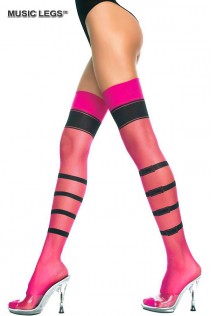 Music Legs: calze a righe con fibbie disegnate. Music Legs: calze a righe con fibbie disegnate.