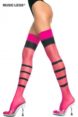Music Legs: calze a righe con fibbie disegnate. Music Legs: calze a righe con fibbie disegnate.