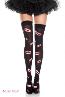Music Legs: calze con bocche disegnate Music Legs: calze con bocche disegnate