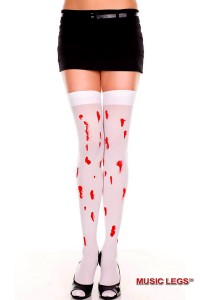 Music leg: calze con finte macchie di sangue. Music leg: calze con finte macchie di sangue.
