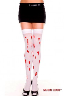 Music leg: calze con finte macchie di sangue. Music leg: calze con finte macchie di sangue.