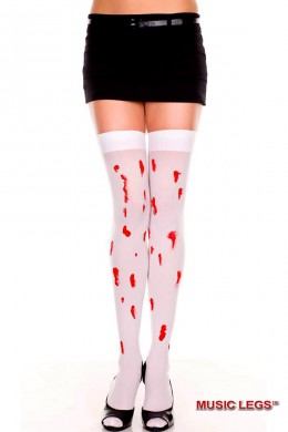 Music leg: calze con finte macchie di sangue. Music leg: calze con finte macchie di sangue.