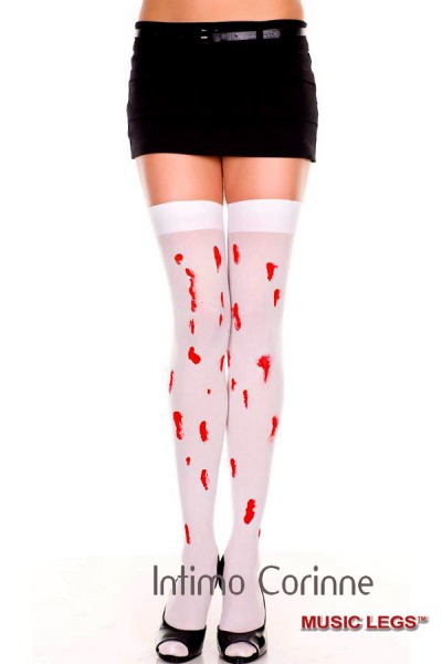 Music leg: calze con finte macchie di sangue. Music leg: calze con finte macchie di sangue.