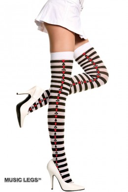 Music Legs: Calze a righe con simboli carte. Music Legs: Calze a righe con simboli carte.