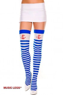 Music Legs: calze da marinaretta con disegno ancora. Music Legs: calze da marinaretta con disegno ancora.
