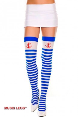 Music Legs: calze da marinaretta con disegno ancora. Music Legs: calze da marinaretta con disegno ancora.