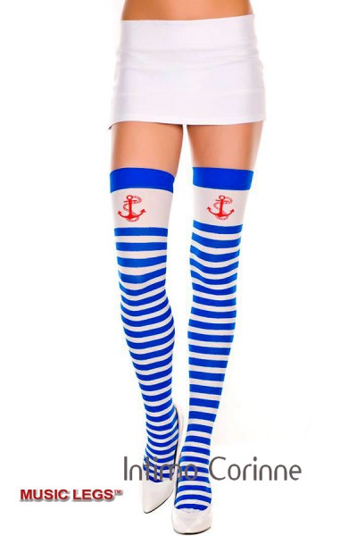 Music Legs: calze da marinaretta con disegno ancora. Music Legs: calze da marinaretta con disegno ancora.