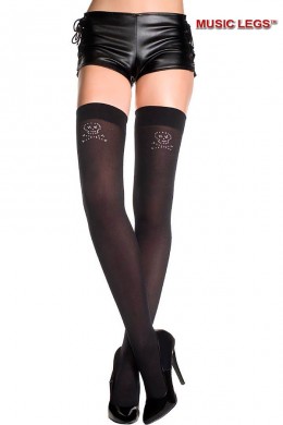 Music Legs: calze con teschio in strass. Music Legs: calze con teschio in strass.