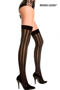 Music Legs: calze nere con righe velate. Music Legs: calze nere con righe velate.