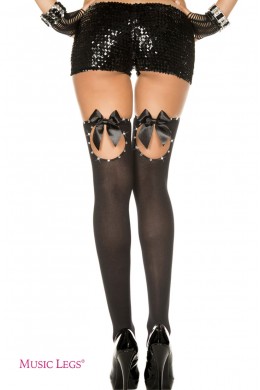 Music Legs: calze con fiocco ed apertura posteriore. Music Legs: calze con fiocco ed apertura posteriore.