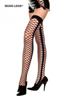 Music Legs: calze a rete con righe laterali. Music Legs: calze a rete con righe laterali.