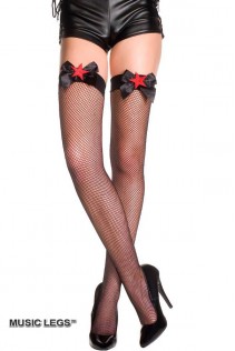 Music Legs: calze a rete con fiocco e stella. Music Legs: calze a rete con fiocco e stella.