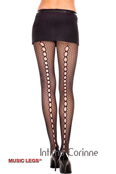 Music Legs: collant a rete irregolare con aperture ovali. Music Legs: collant a rete irregolare con aperture ovali.