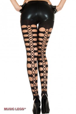 Music Legs: collant con motivo posteriore traforato. Music Legs: collant con motivo posteriore traforato.