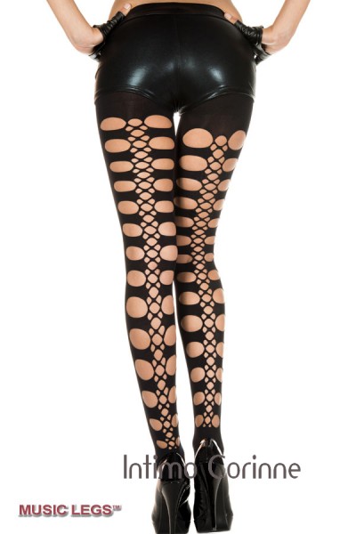 Music Legs: collant con motivo posteriore traforato. Music Legs: collant con motivo posteriore traforato.