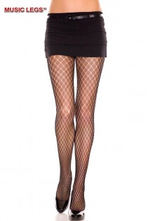 Music Legs: collant a rete intrecciata motivo rombi. Music Legs: collant a rete intrecciata motivo rombi.