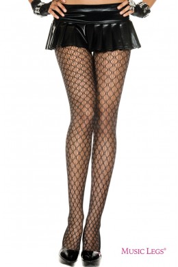 Music Legs: collant lavorati in pizzo con ricami a rombi. Music Legs: collant lavorati in pizzo con ricami a rombi.