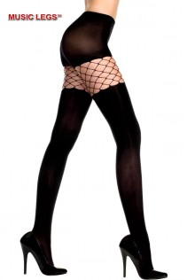 Music Legs: collant coprenti con inserti a rete. Music Legs: collant coprenti con inserti a rete.