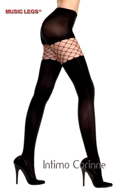 Music Legs: collant coprenti con inserti a rete. Music Legs: collant coprenti con inserti a rete.