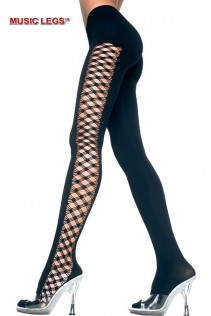 Music Legs: collant opaco con inserto a rete laterale. Music Legs: collant opaco con inserto a rete laterale.