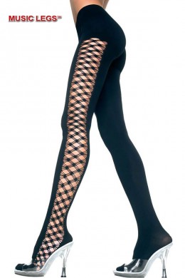 Music Legs: collant opaco con inserto a rete laterale. Music Legs: collant opaco con inserto a rete laterale.
