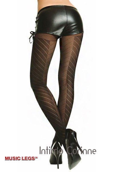 Music Legs: collant con righe oblique. Music Legs: collant con righe oblique.