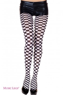 Music Legs: collant a scacchi. Music Legs: collant a scacchi.