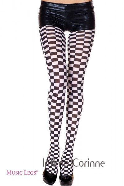 Music Legs: collant a scacchi.