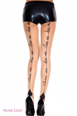 Music Legs: collant velati con scritta posteriore. Music Legs: collant velati con scritta posteriore.