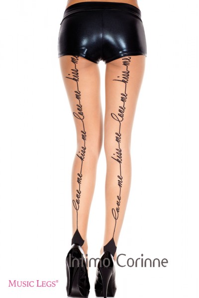 Music Legs: collant velati con scritta posteriore. Music Legs: collant velati con scritta posteriore.
