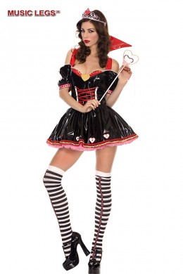 Music Legs: costume donna di cuori 3 pz. Music Legs: costume donna di cuori 3 pz.