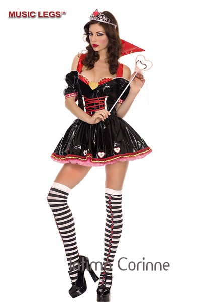 Music Legs: costume donna di cuori 3 pz. Music Legs: costume donna di cuori 3 pz.