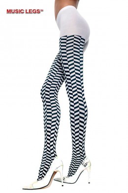 Music Legs: collant con motivo irregolare. Music Legs: collant con motivo irregolare.
