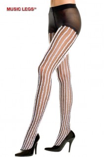Music Legs: collant velati con righe verticali in peluche. Music Legs: collant velati con righe verticali in peluche.