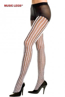 Music Legs: collant velati con righe verticali in peluche. Music Legs: collant velati con righe verticali in peluche.