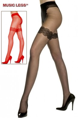 Music Legs: collant con disegno slip e balze. Music Legs: collant con disegno slip e balze.