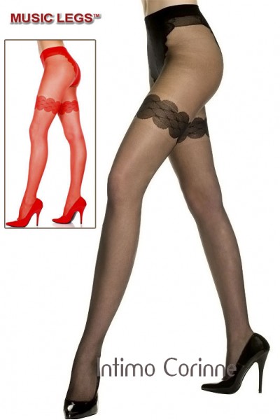Music Legs: collant con disegno slip e balze. Music Legs: collant con disegno slip e balze.