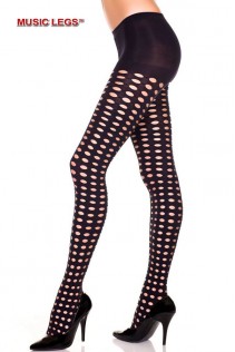 Music Legs: collant nero traforato. Music Legs: collant nero traforato.