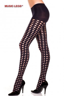 Music Legs: collant nero traforato. Music Legs: collant nero traforato.
