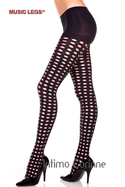 Music Legs: collant nero traforato. Music Legs: collant nero traforato.