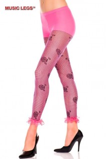 Music Legs: pantacollant con rose e merletto. Music Legs: pantacollant con rose e merletto.