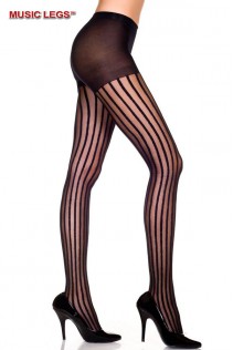 Music Legs: collant velato con righe verticali coprenti. Music Legs: collant velato con righe verticali coprenti.