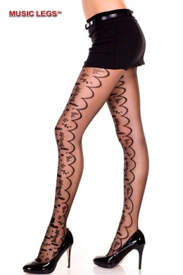 Music Legs: collant velato con disegni floreali. Music Legs: collant velato con disegni floreali.