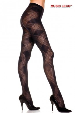 Music Legs: collant con ricami traforati e rombi. Music Legs: collant con ricami traforati e rombi.