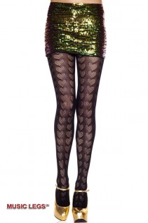 Music Legs: collant con cuori traforati.